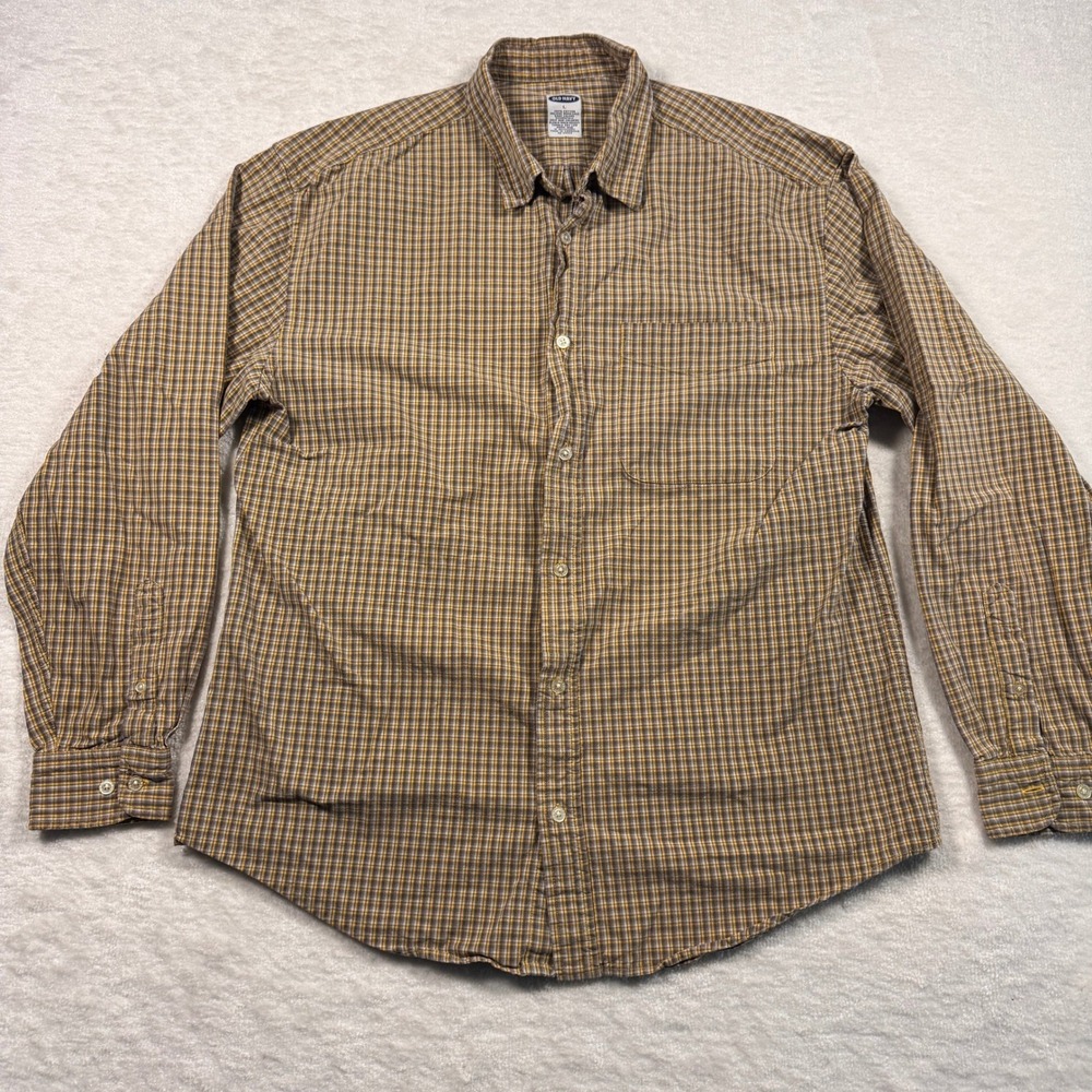 Old Navy Mens Long Sleeve Plaid Button Down Shirt Casual Everyday‎ Size Large